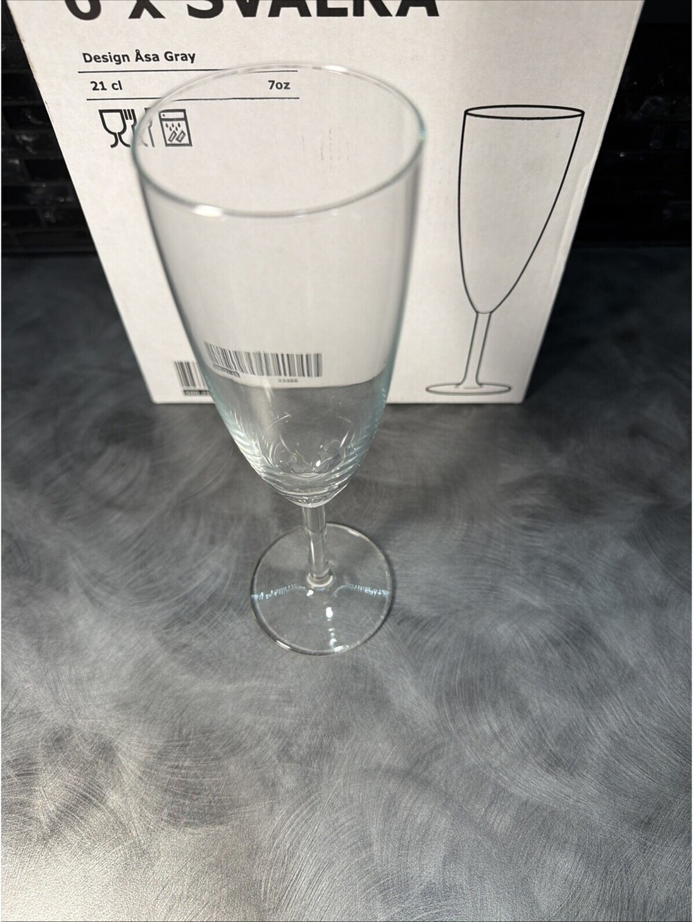 IKEA Swedish Champagne Flute Clear Glass 6 pack 500.151.22 Tall Slender Åsa Gray - Picture 4 of 6